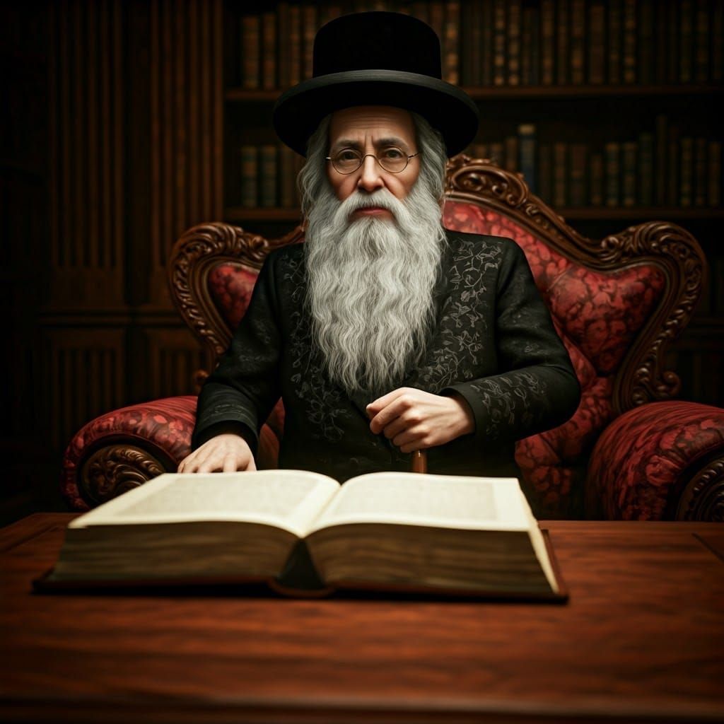 Elegant Ultra-Orthodox Rabbi in Hyper-Realistic 3D Rendering