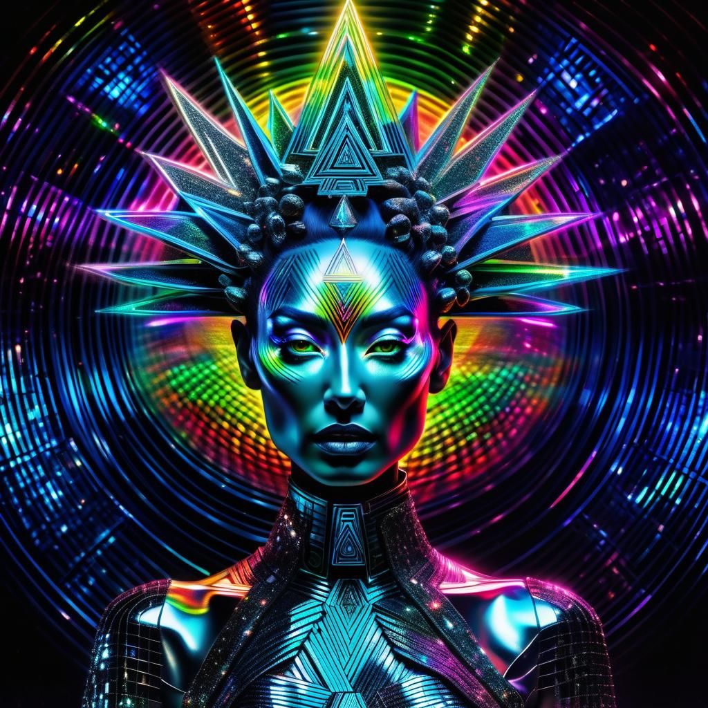 Holographic very holographic Photorealistic 3D portrait of A...