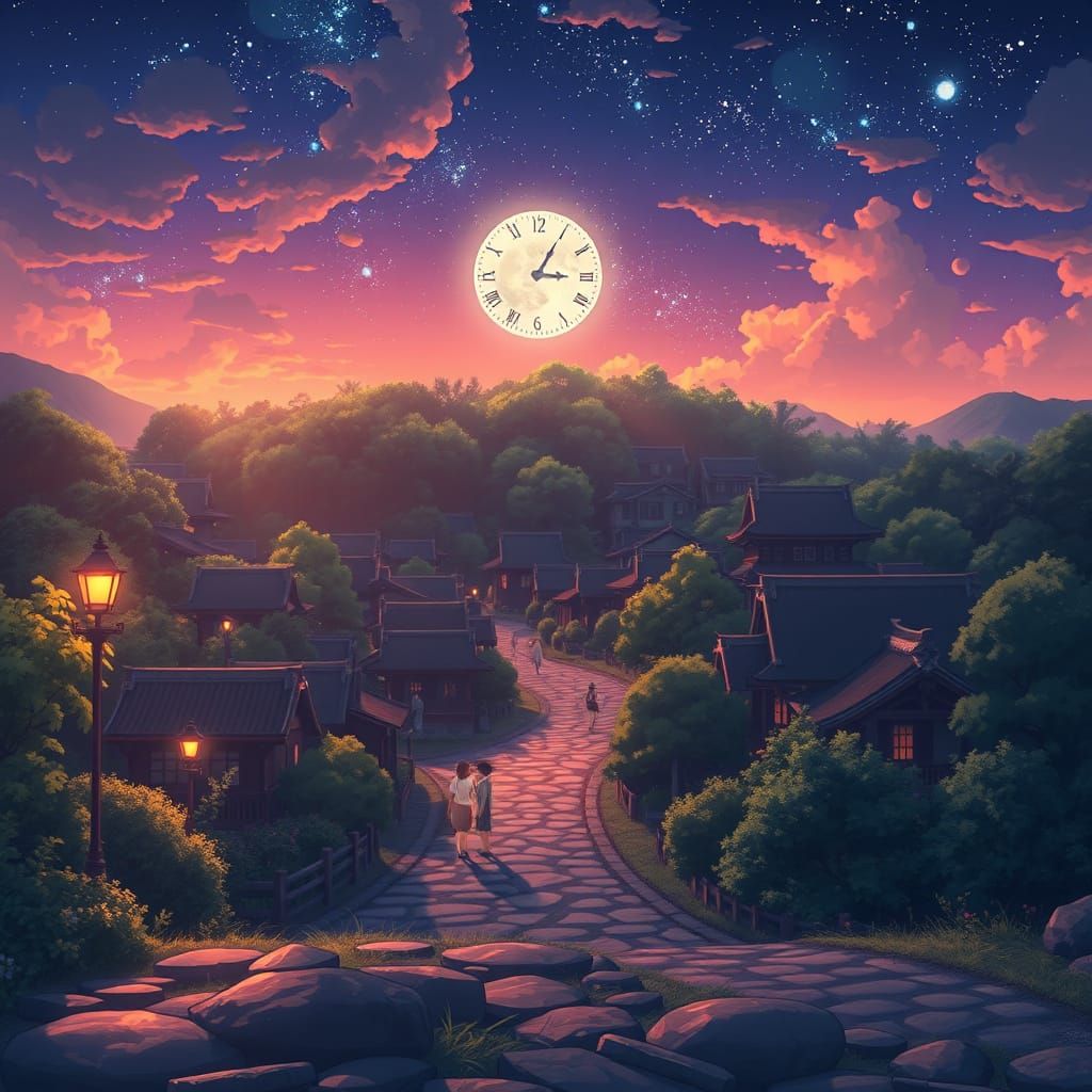 Surreal Anime Key Visual in Deep Color