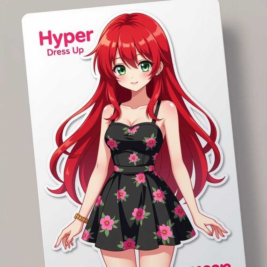 Hyperrealistic Anime Sticker Book of Japanese Woman