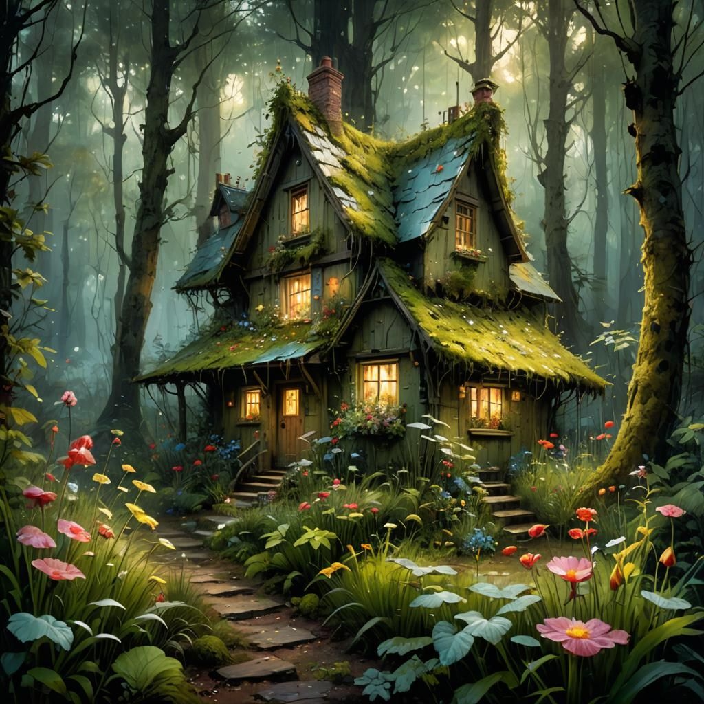 Enchanting Cottage Garden Inspired by Ghibli Art