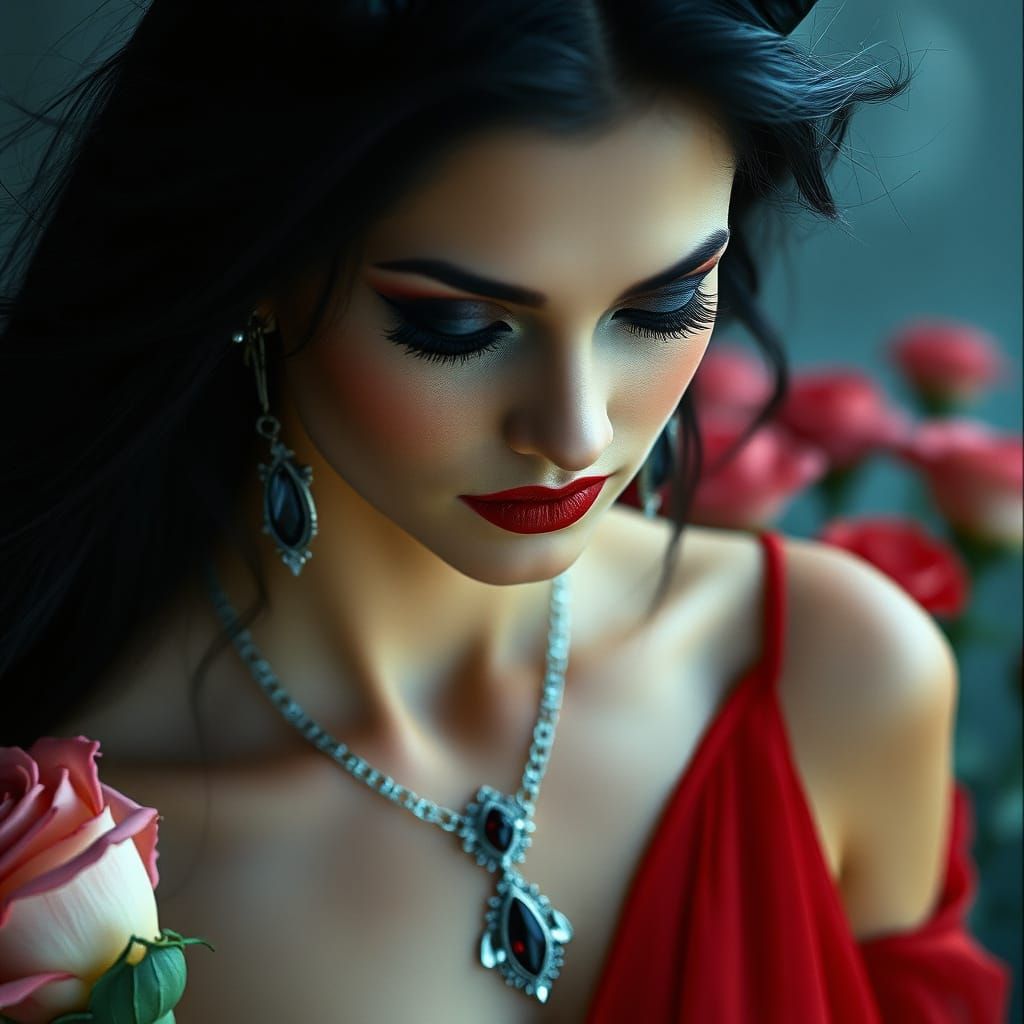 Ethereal Goddess in Cinematic Splendor