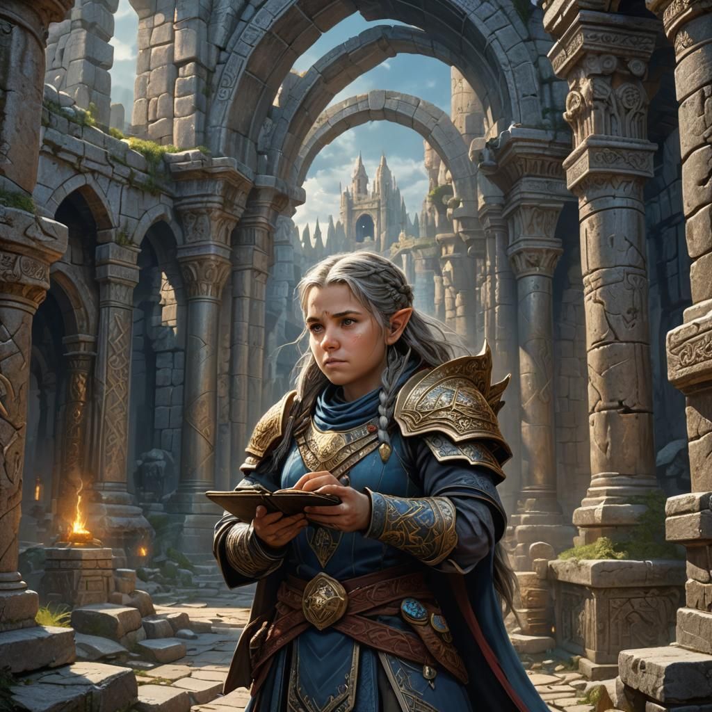 Dwarf Cleric Searches for Shrine: Fantasy Concept Art