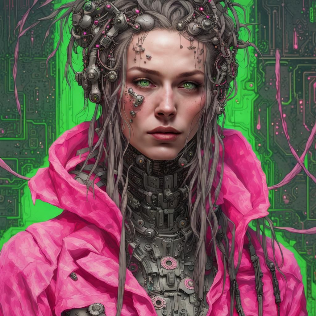Cyberpunk Woman Survives in Post-Apocalyptic Wasteland