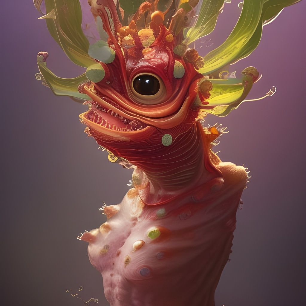 Detailed Portrait of Venus Flytrap Creature