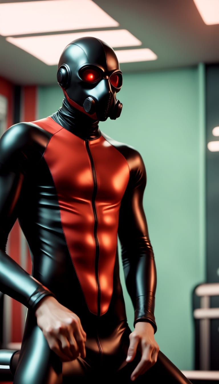 High-Intensity Runner in Neon-Lit Futuristic Treadmill