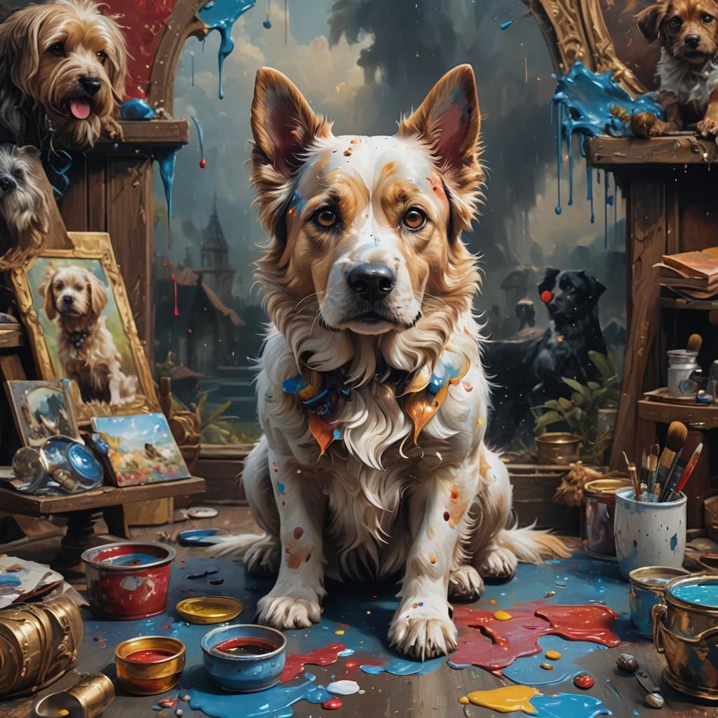 Recursive Dog Painter: Detailed Matte Painting