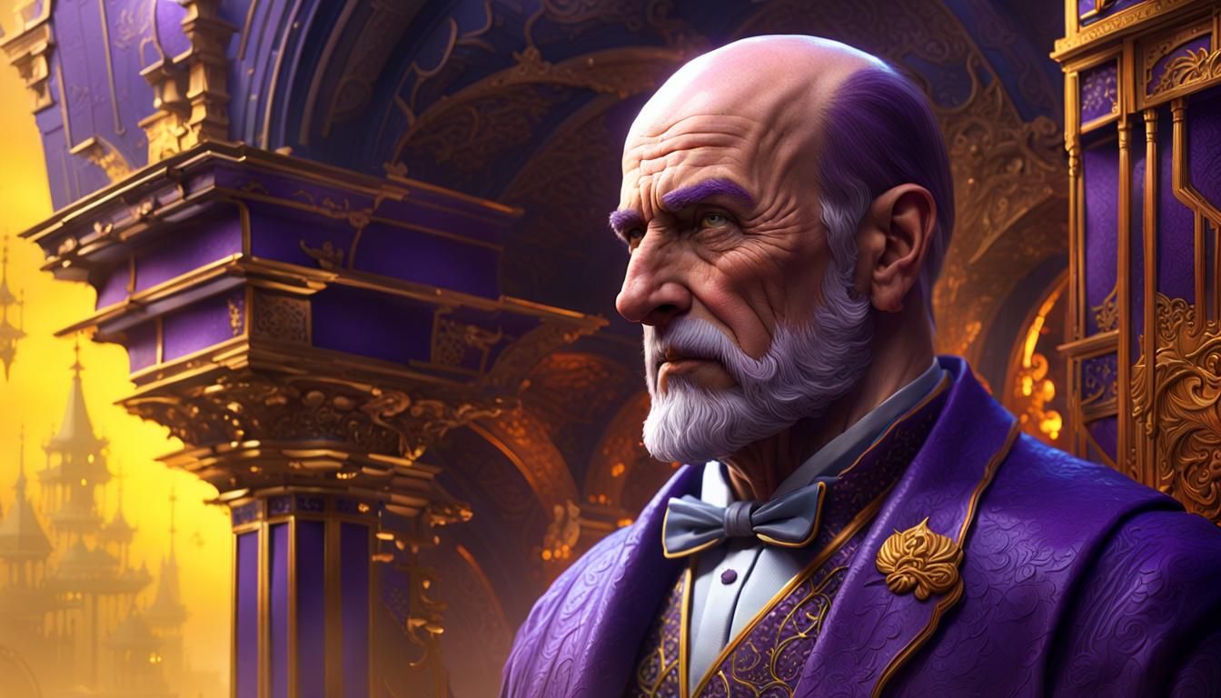 Balding Man Comb-Over in Dark Fantasy Style