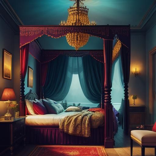 Elegant Lady Asleep: A Digital Matte Painting