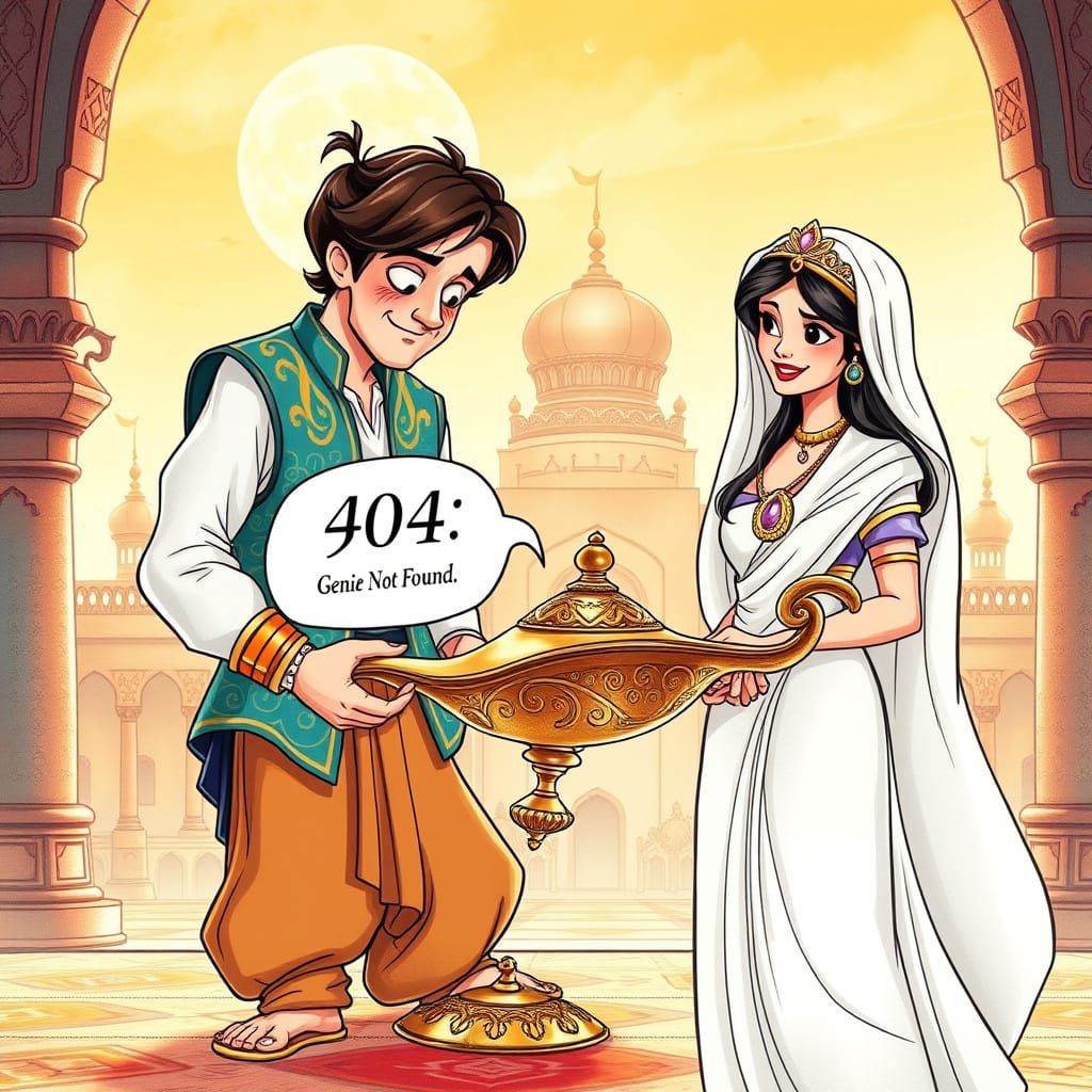 Aladdin's Humorous Mishap with the Genie