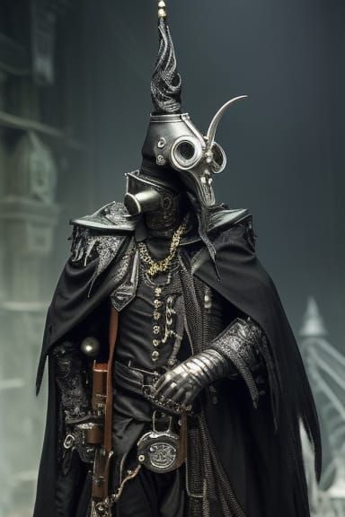 Gothic Plague Doctor in Dark Academia Style