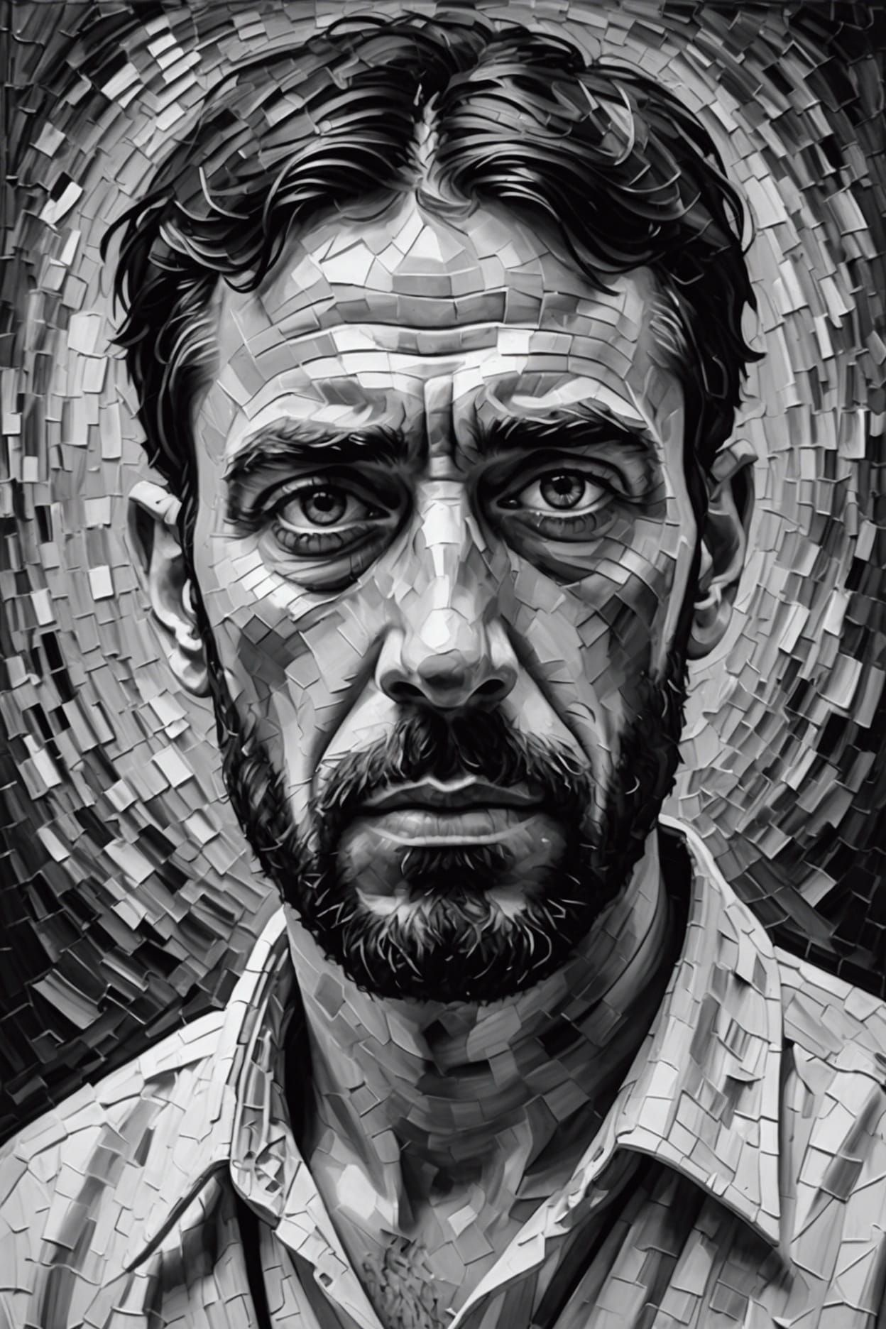 Expressive Portrait in Impasto Neo-Impressionism Style