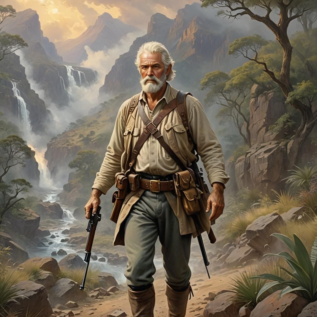 Allan Quatermain, British Adventurer in Ethereal Fantasy Sty...