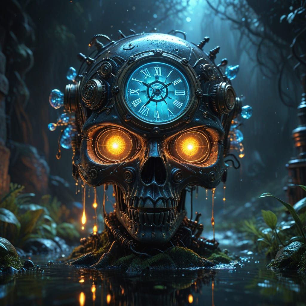 Dreamlike Summer Rain in Steampunk Style