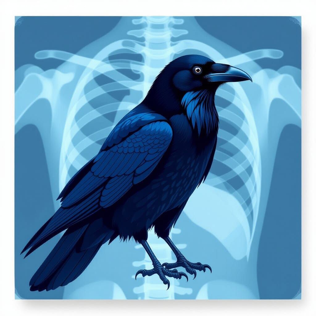 X-Ray Raven Vector Graphic