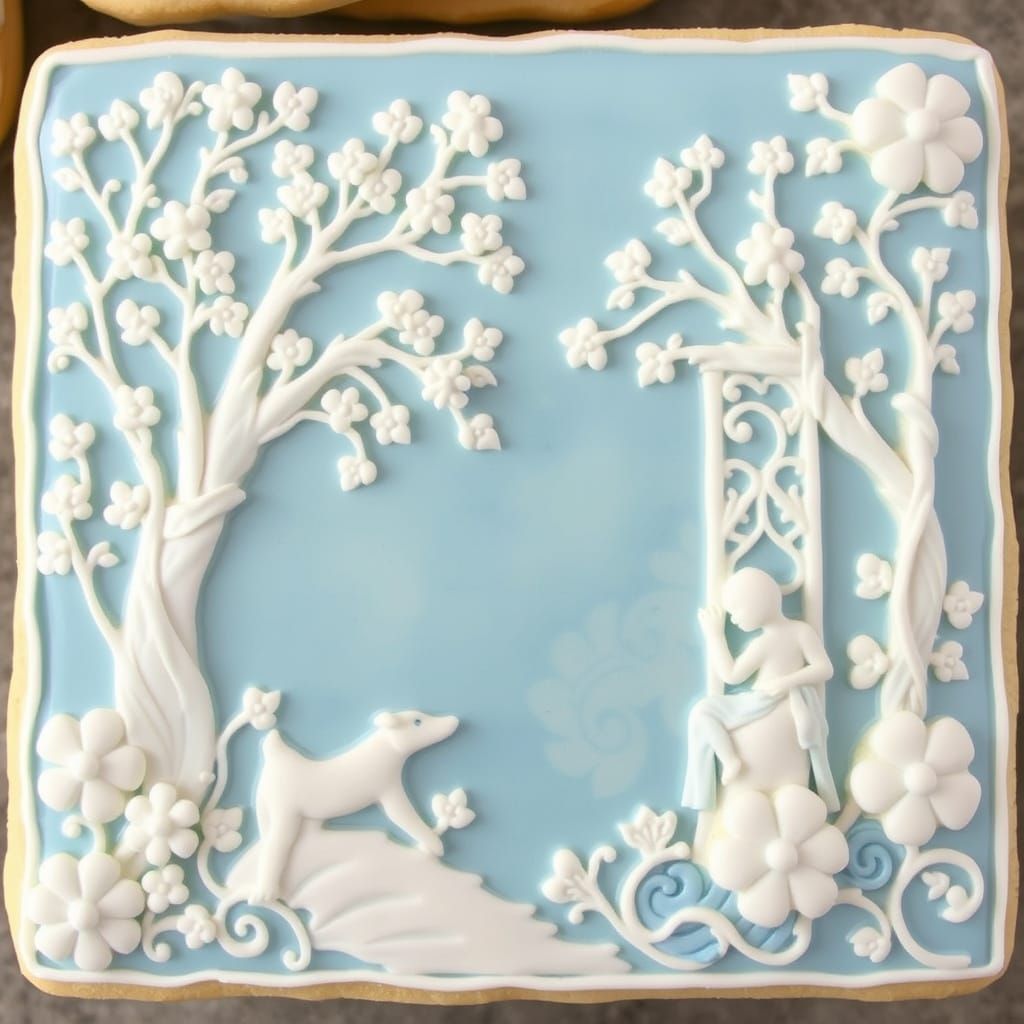 Pastel Iced Cookie Art in William Morris Style