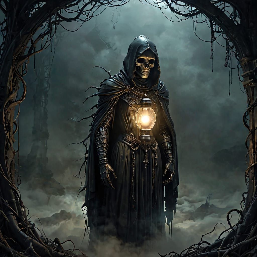 Surreal, Dark Light Bulb Emerges from Victorian-Era Mourning...