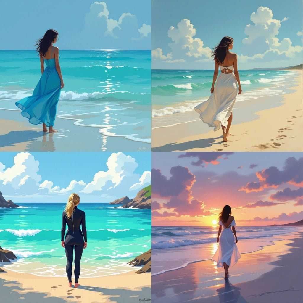 Serene Ocean Waves Under a Cool Blue Sky