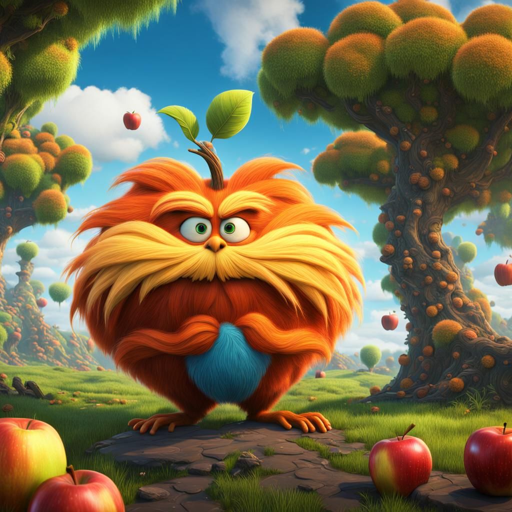 The Lorax and Apple: Detailed Matte Painting