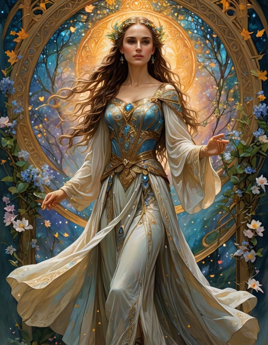 Galadrielle as Teenage Girl, Surreal Impasto Painting