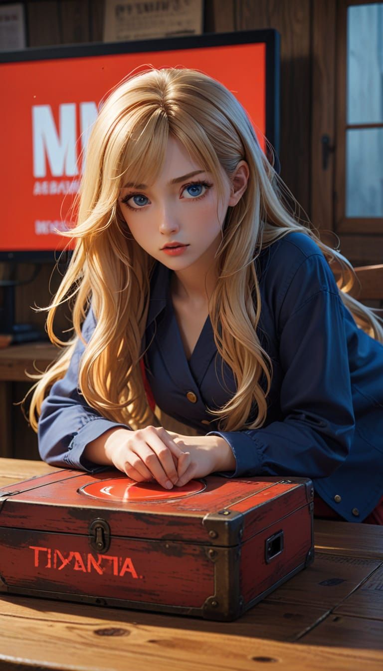 Seductive Temptation in a Digital Anime Key Visual