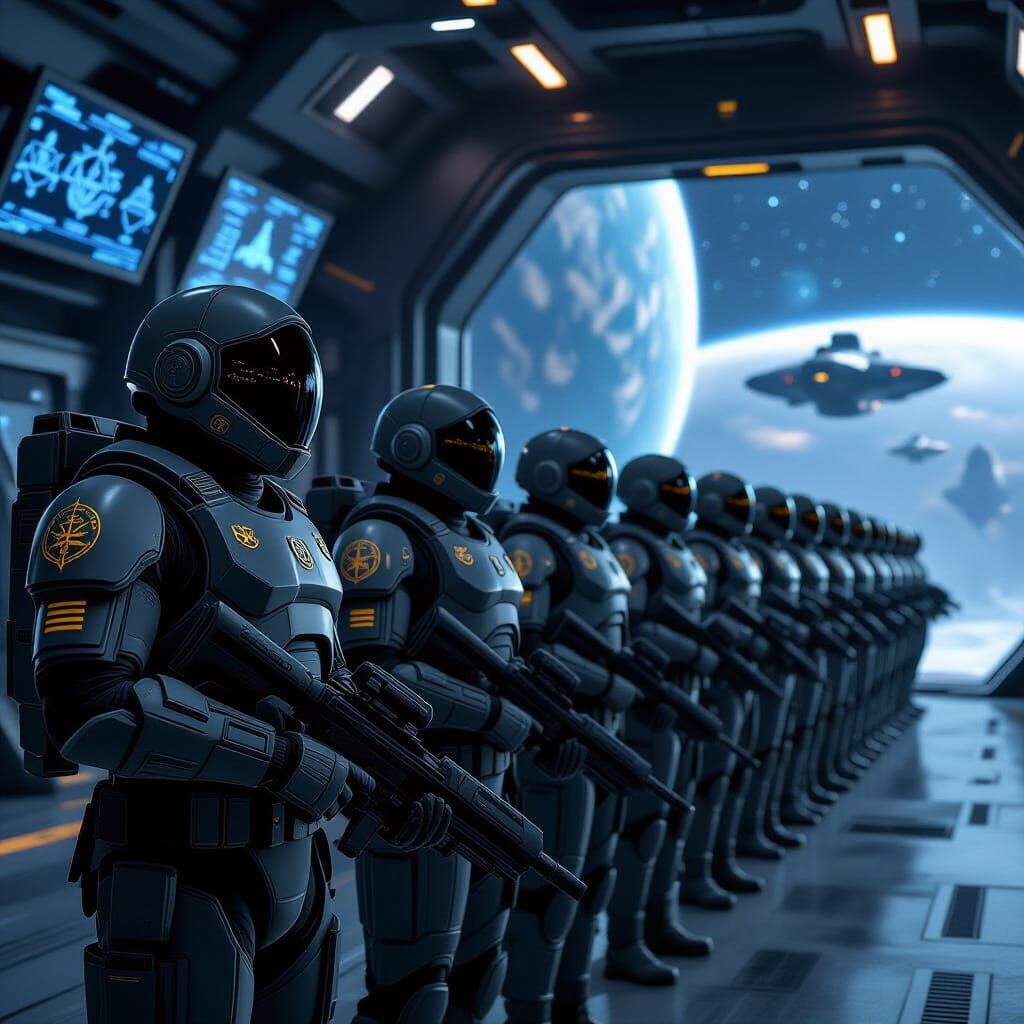 Muslim Space Marines Prepare for Battle, in Sci-Fi Style