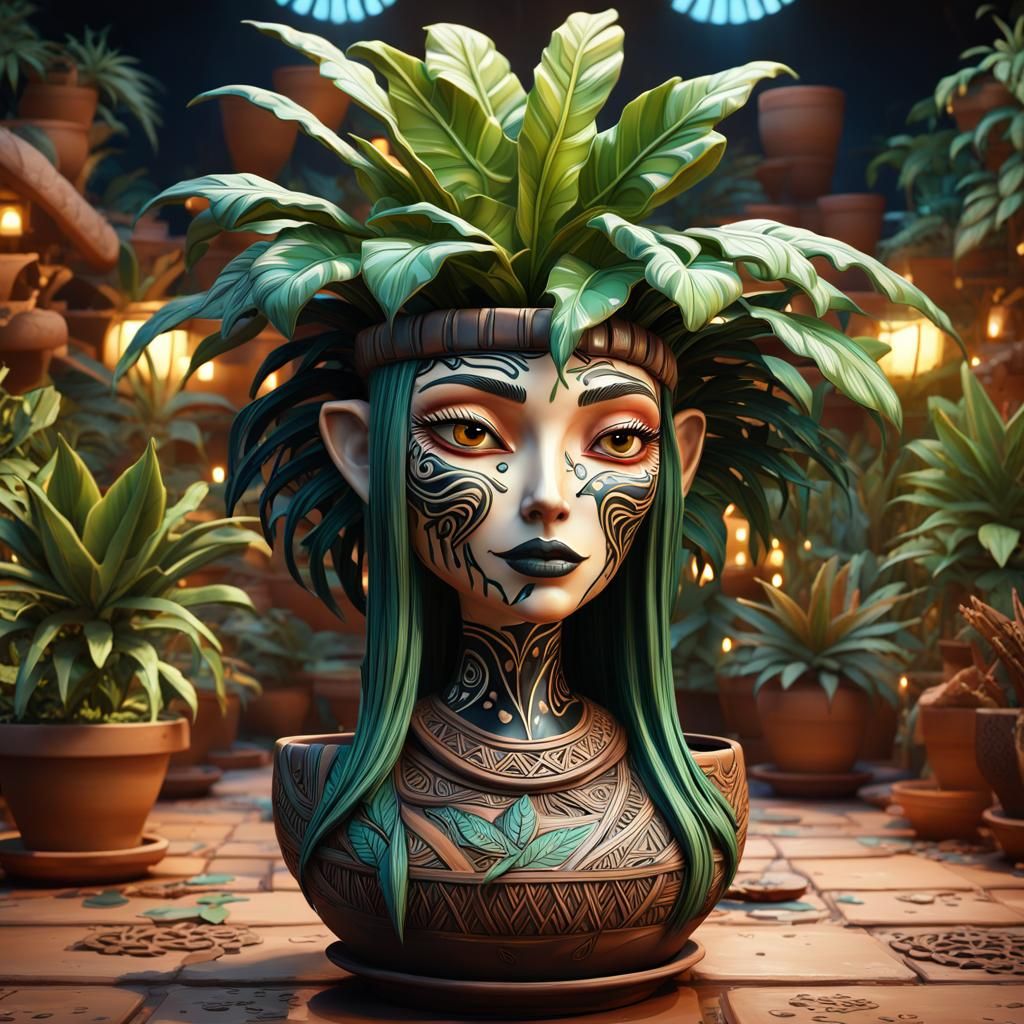 Forest Fairy Clay Planter Pot