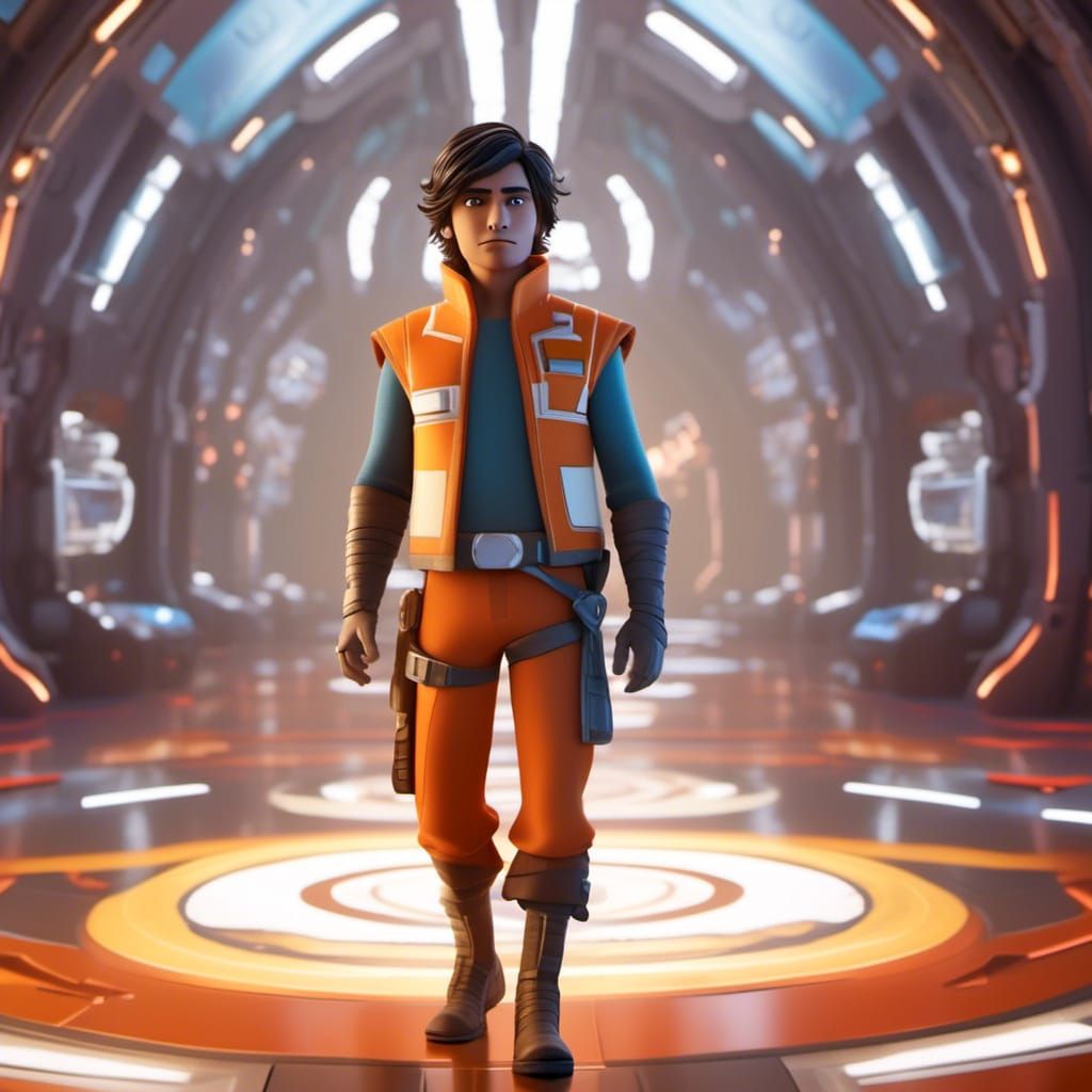 Ezra Bridger CGI Portrait in Star Wars Rebels Style