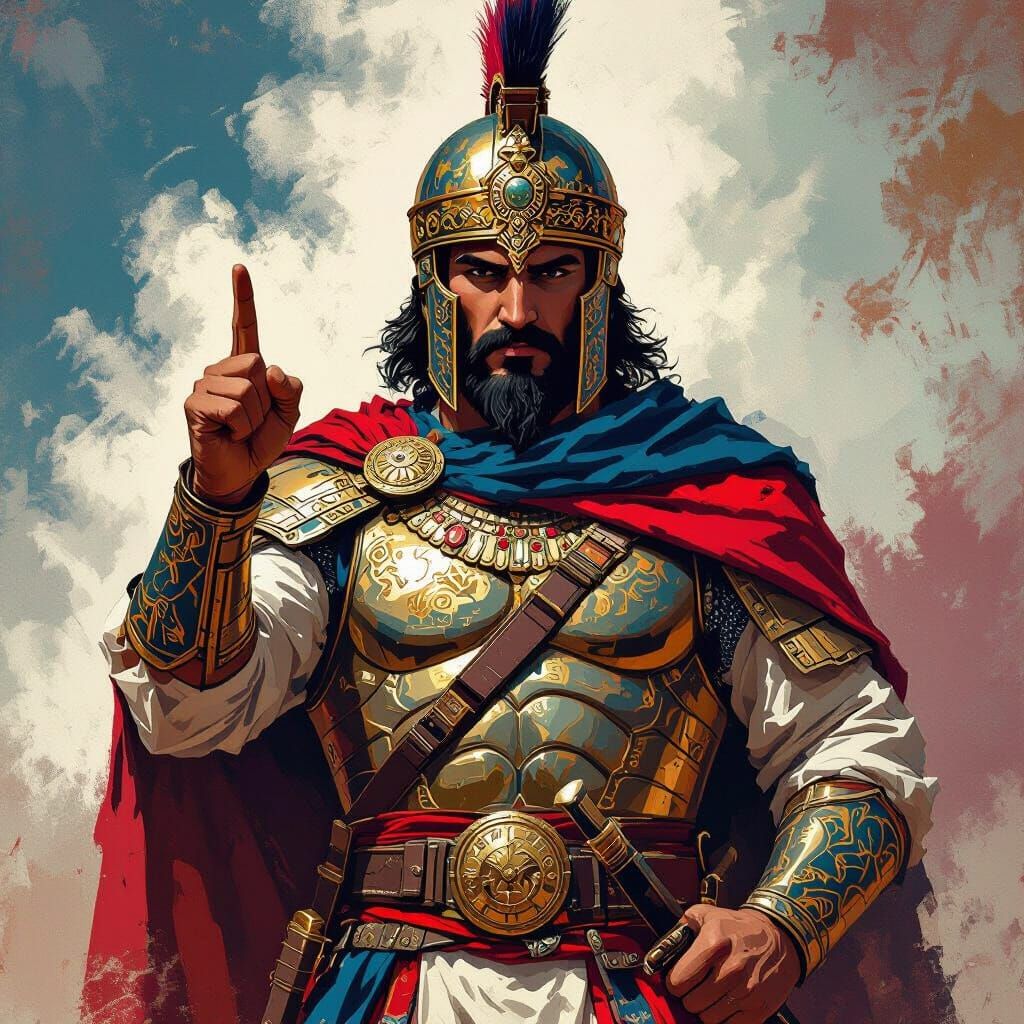 Persian Warrior as Uncle Sam, Digital Art