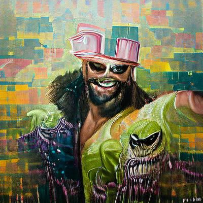 Sinister Macho Man Portrait in Oil Painting Style
