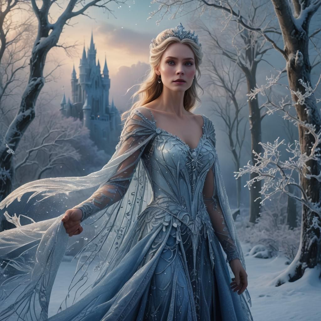 Ice Queen in Winter Wonderland: Digital Matte Painting