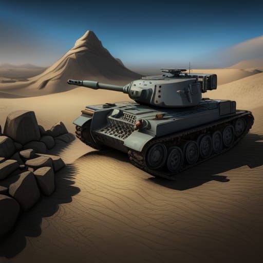 Detailed 3D Tank Render with Advanced Shading