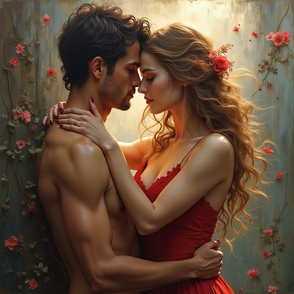 Evocative Sensual Painting with Delicate Details
