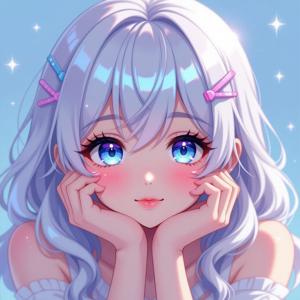 Anime Girl Portrait in Takashi Murakami Style