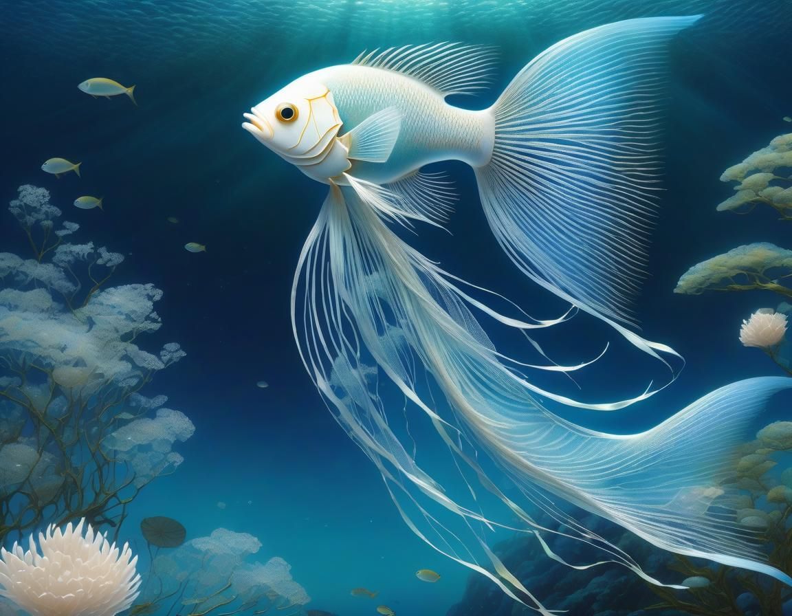 Ethereal Ghost-Fish in Mystical Ocean Environment
