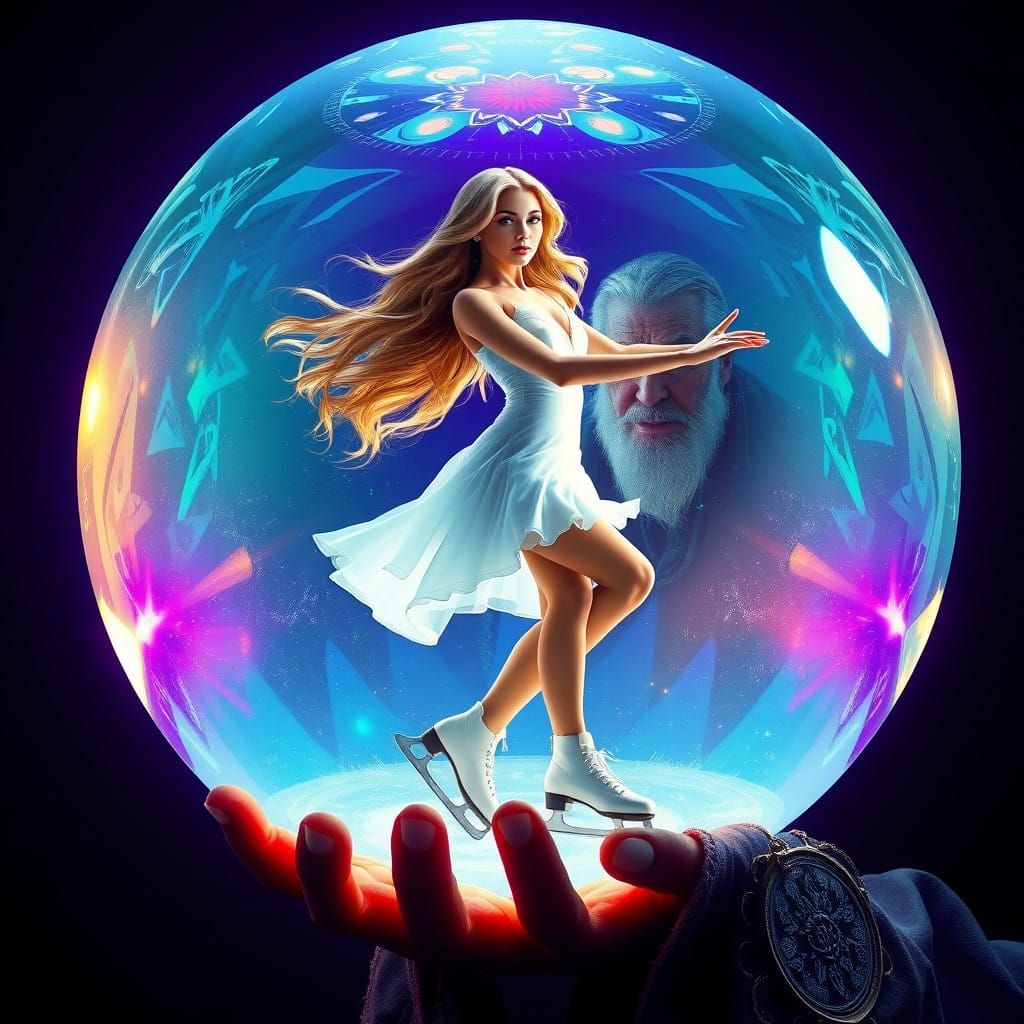 Mystical Ice Skater in a Crystal Orb