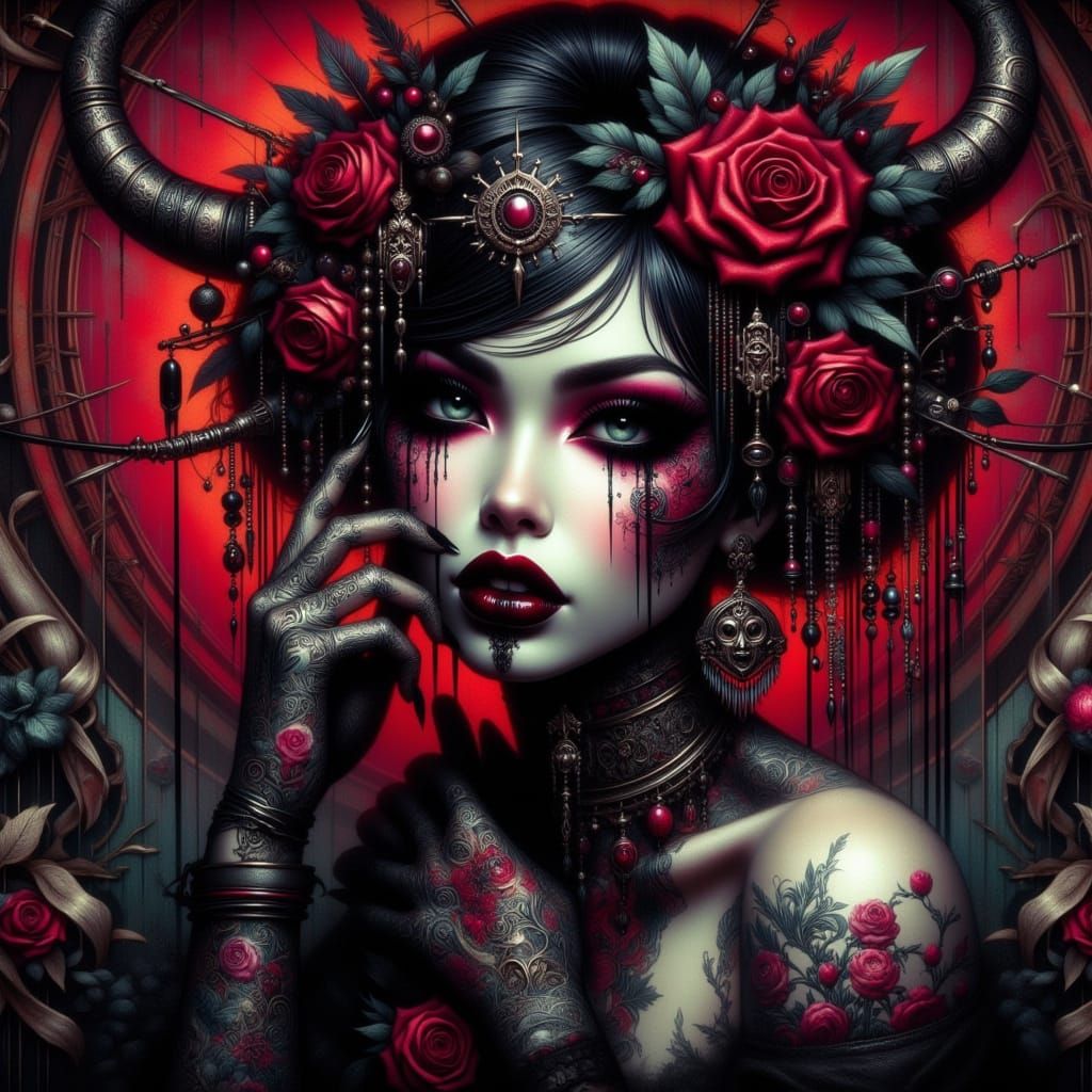 Gothic Geisha in Desperate Agony