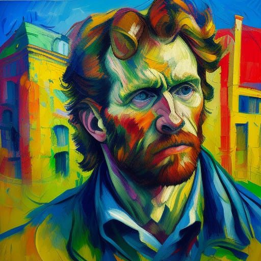 Expressive Neo-Impressionist Scene with Bold, Dynamic Colour...