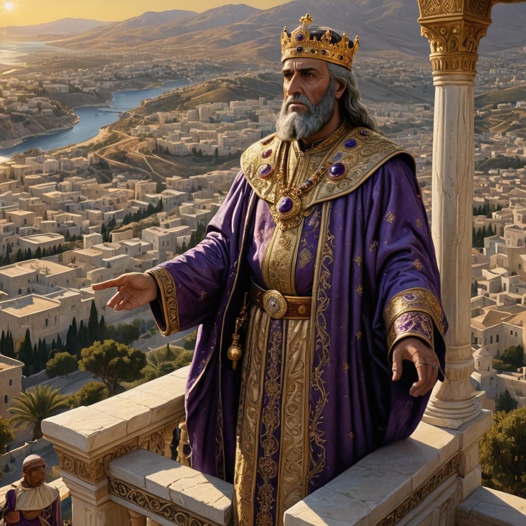 King Ahab Overlooks Samaria, Photorealistic Image