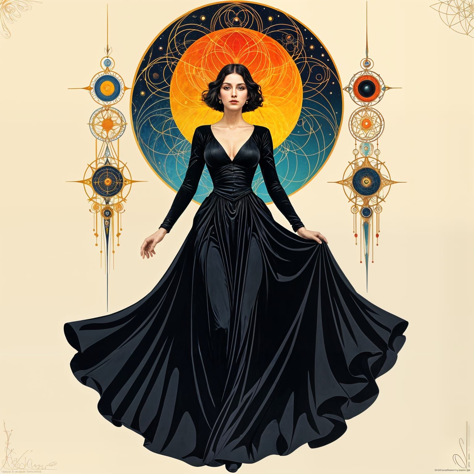 Abstract Art in Gothic Psychedelic Style