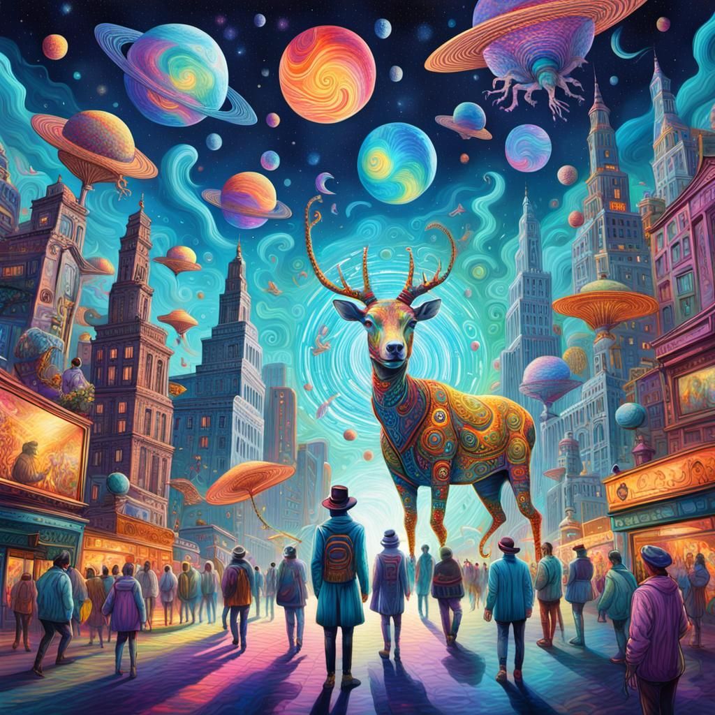 Cosmic City: Astral Animals in Holographic Art