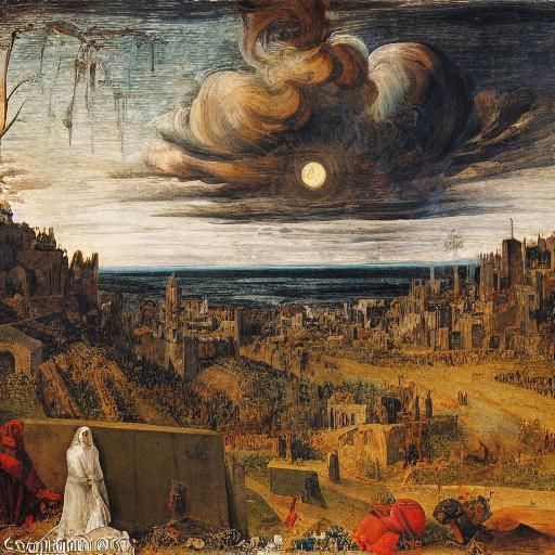 Apocalyptic Renaissance Painting of Forsaken Earth