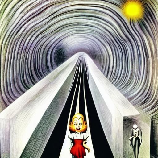Wizard of Oz tunnel vision panic attack surrealism Salvador Dali