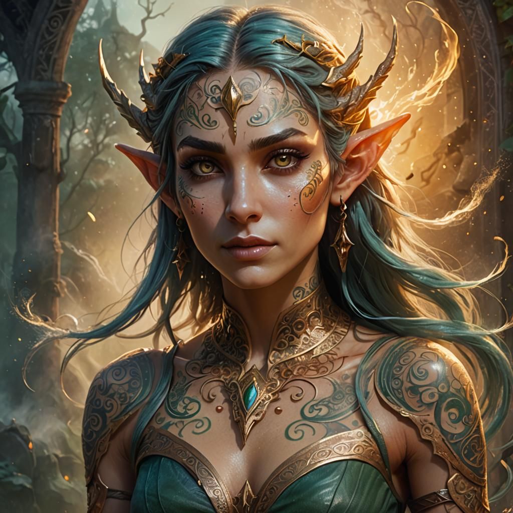 Enchanting Elf Girl Releases Magic in Fantasy Art