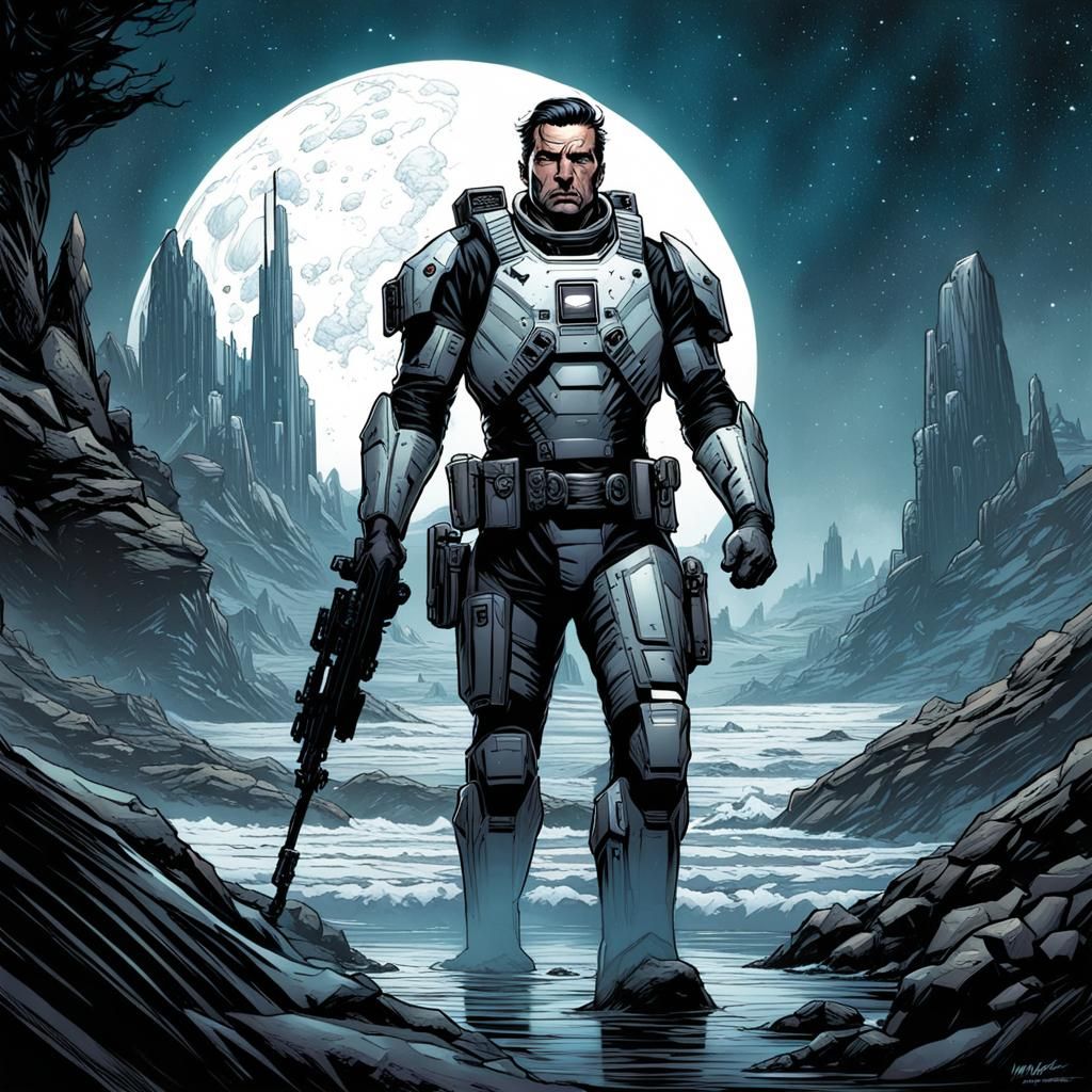 Commander Rubicon: Comic Book Art Illustration