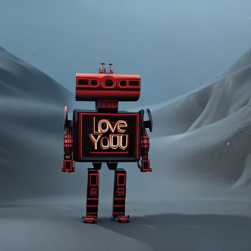 Robot Man's Loving Message: Fantasy Concept Art