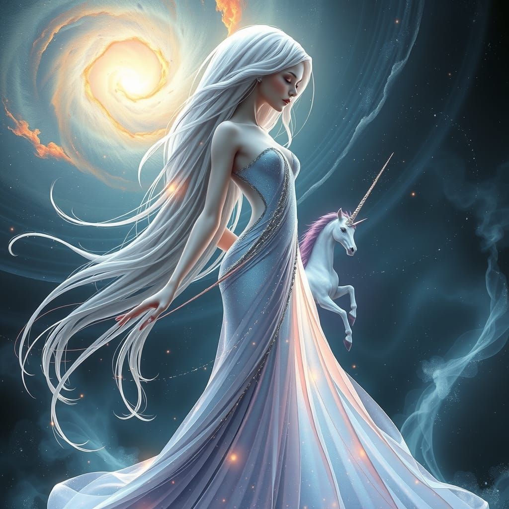 Goddess of the Cosmos in Iridescent Splendor