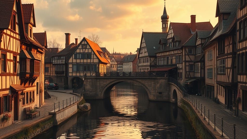 Hamelin's Golden Hour: A Romantic Town by the Weser River