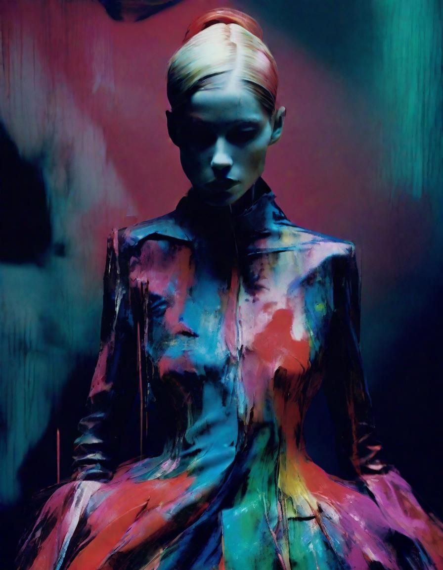 Surreal Glitchcore Woman in Liminal Space