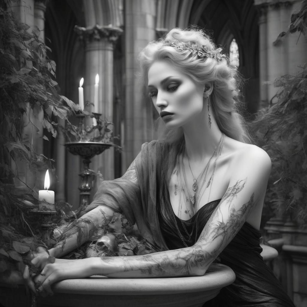 Aphrodite and Adonis in Gothic Candle Bath